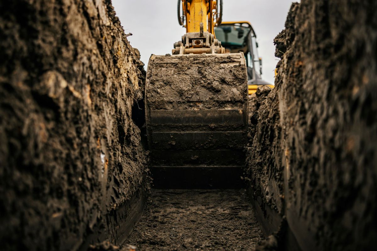 Digger at work for Fire Protection Mains